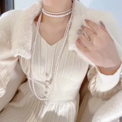 Elegant Double Layered Women's Luxury Long Necklace